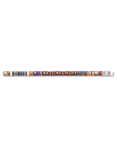 MPD2113B STAR STUDENT RECOGNITION PENCIL, HB (#2), BLACK LEAD, ASSORTED BARREL COLORS, DOZEN