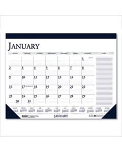 HOD1646 RECYCLED TWO-COLOR MONTHLY DESK CALENDAR WITH LARGE NOTES SECTION, 18.5 X13, 2024