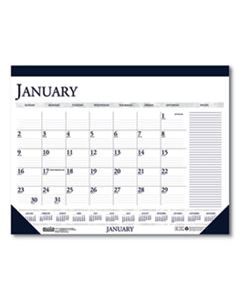HOD164 RECYCLED TWO-COLOR MONTHLY DESK PAD CALENDAR WITH LARGE NOTES SECTION, 22 X 17, 2024