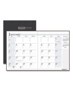 HOD26002 RECYCLED RULED PLANNER WITH STITCHED LEATHERETTE COVER, 11 X 8.5, BLACK,  2024-2025