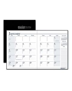 HOD260602 RECYCLED RULED PLANNER WITH STITCHED LEATHERETTE COVER, 10 X 7, BLACK,  2024-2025