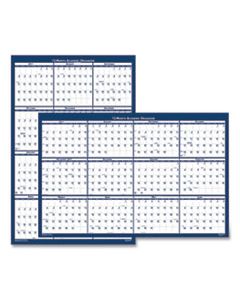 HOD395 RECYCLED POSTER STYLE REVERSIBLE ACADEMIC YEARLY CALENDAR, 24 X 37, 2024-2025