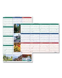 HOD3931 RECYCLED EARTHSCAPES NATURE SCENE REVERSIBLE YEARLY WALL CALENDAR, 32 X 48, 2024
