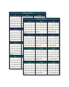 HOD390 RECYCLED FOUR SEASONS REVERSIBLE BUSINESS/ACADEMIC WALL CALENDAR, 24 X 37, 2024-2025