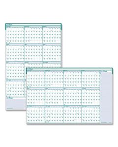 HOD392 RECYCLED EXPRESS TRACK REVERSIBLE/ERASABLE YEARLY WALL CALENDAR, 24 X 37, 2024