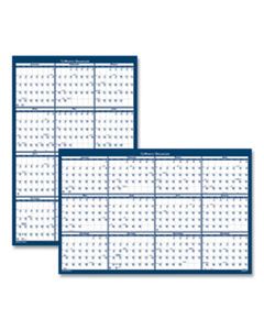 HOD3962 RECYCLED LAMINATED WRITE-ON/WIPE-OFF JUMBO YEARLY WALL CALENDAR, 66 X 33, 2024