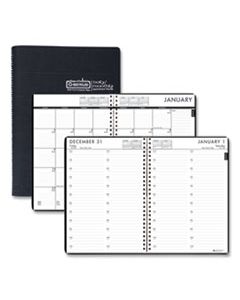 HOD289632 RECYCLED 24/7 DAILY APPOINTMENT BOOK/MONTHLY PLANNER, 10 X 7, BLACK, 2024