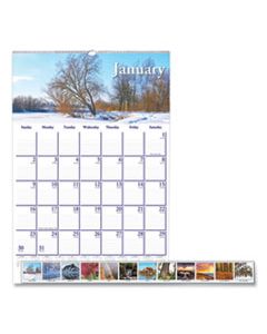 HOD378 RECYCLED SCENIC BEAUTY MONTHLY WALL CALENDAR, 12 X 16.5, 2024