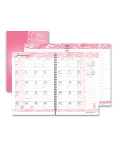HOD5226 RECYCLED BREAST CANCER AWARENESS MONTHLY PLANNER/JOURNAL, 10 X 7, PINK, 2024