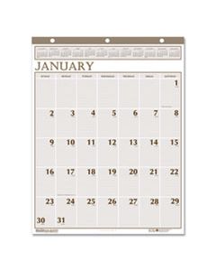 HOD380 RECYCLED LARGE PRINT MONTHLY WALL CALENDAR, LEATHERETTE BINDING, 20 X 26, 2024