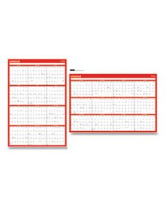 UNV71004 ERASABLE WALL CALENDAR, 24 X 36, WHITE/RED, 2023