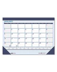 HOD1516 100% RECYCLED CONTEMPO DESK PAD CALENDAR, 18.5 X 13, BLUE, 2024