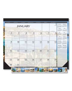 HOD138 100% RECYCLED EARTHSCAPES SEASCAPES DESK PAD CALENDAR, 22 X 17, 2024