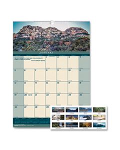 HOD362 RECYCLED LANDSCAPES MONTHLY WALL CALENDAR, 12 X 16.5, 2024