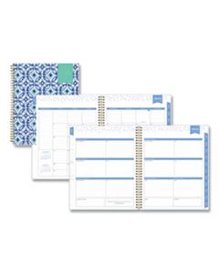 BLS101411 DAY DESIGNER TILE WEEKLY/MONTHLY PLANNER, 11 X 8.5, BLUE/WHITE COVER, 2024