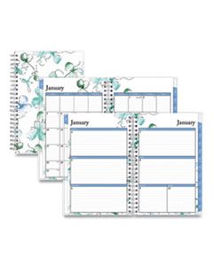 BLS101579 LINDLEY WEEKLY/MONTHLY WIREBOUND PLANNER, 8 X 5, WHITE/BLUE, 2024