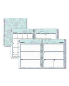 BLS101602 RUE DU FLORE WEEKLY/MONTHLY WIREBOUND PLANNER, 11 X 8.5, GREEN/LAVENDER, 2024