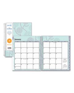 BLS101605 RUE DU FLORE MONTHLY WIREBOUND PLANNER, 10 X 8, GREEN/LAVENDER, 2024