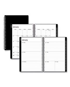 BLS111291 ENTERPRISE WEEKLY/MONTHLY PLANNER, OPEN SCHEDULING, 8 X 5, BLACK COVER, 2024