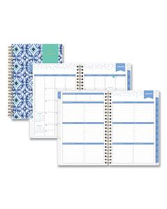BLS101410 DAY DESIGNER TILE WEEKLY/MONTHLY PLANNER, 8 X 5, BLUE/WHITE COVER, 2024