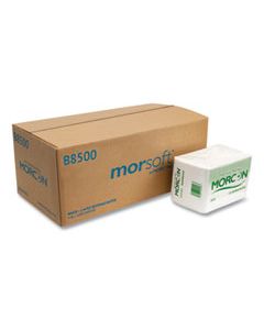 MORB8500 MORSOFT BEVERAGE NAPKINS, 9 X 9/4, WHITE, 500/PACK, 8 PACKS/CARTON