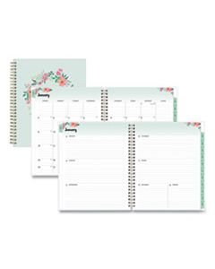 BLS135843 FROSTED WEEKLY/MONTHLY PLANNER, 9 X 7, FLORAL, 2024