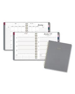 AAG109980530 HARMONY WEEKLY/MONTHLY POLY PLANNER, 8.75 X 7, GRAY, 2024