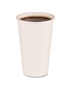 BWKWHT16HCUP PAPER HOT CUPS, 16 OZ, WHITE, 20 CUPS/SLEEVE, 50 SLEEVES/CARTON