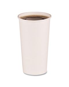 BWKWHT20HCUP PAPER HOT CUPS, 20 OZ, WHITE, 12 CUPS/SLEEVE, 50 SLEEVES/CARTON