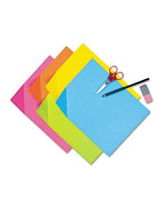 PAC1709 COLORWAVE SUPER BRIGHT TAGBOARD, 9 X 12, ASSORTED COLORS, 100 SHEETS/PACK