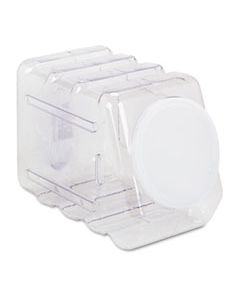 PAC27660 INTERLOCKING STORAGE CONTAINER WITH LID, CLEAR PLASTIC