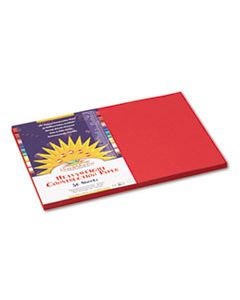 PACP6107 CONSTRUCTION PAPER, 58LB, 12 X 18, RED, 50/PACK