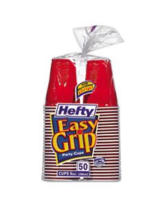 RFPC20950 EASY GRIP DISPOSABLE PLASTIC PARTY CUPS, 9 OZ, RED, 50/PACK