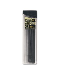 PENC25HB SUPER HI-POLYMER LEAD REFILLS, 0.5 MM, HB, BLACK, 30/TUBE