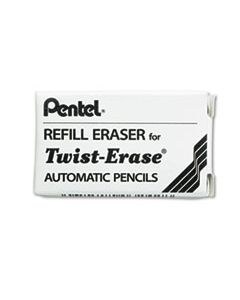 PENE10 ERASER REFILL FOR PENTEL TWIST-ERASE MECHANICAL PENCILS, 3/TUBE