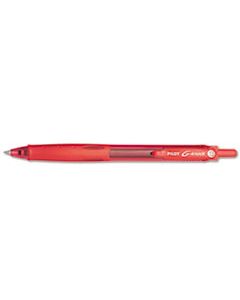 PIL31508 G-KNOCK BEGREEN RETRACTABLE GEL PEN, FINE 0.7MM, RED INK/BARREL, DOZEN