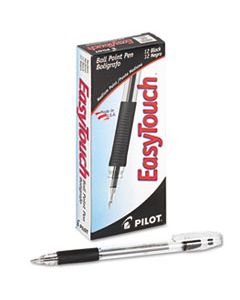 PIL32010 EASYTOUCH STICK BALLPOINT PEN, MEDIUM 1MM, BLACK INK, CLEAR BARREL, DOZEN