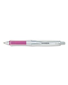 PIL36182 DR. GRIP CENTER OF GRAVITY RETRACTABLE BALLPOINT PEN, 1MM, BLACK INK, SILVER/PINK BARREL