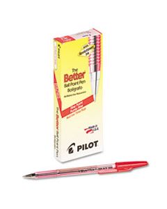 PIL37011 BETTER STICK BALLPOINT PEN, FINE 0.7MM, RED INK, TRANSLUCENT RED BARREL, DOZEN