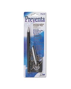 PMC05062 PREVENTA DELUXE STICK BALLPOINT COUNTER PEN, MEDIUM 1MM, BLACK INK, BLACK BARREL