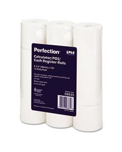 ICX90742202 IMPACT BOND PAPER ROLLS, 2.25" X 150 FT, WHITE, 12/PACK