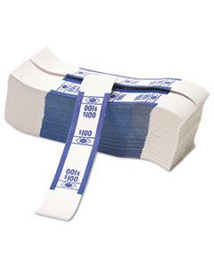 PMC55027 COLOR-CODED KRAFT CURRENCY STRAPS, DOLLAR BILL, $100, SELF-ADHESIVE, 1000/PACK