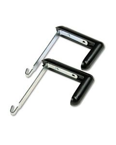 QRT7502 ADJUSTABLE CUBICLE HANGERS, 1 1/2" - 3" PANELS, ALUMINUM/BLACK, 2/SET