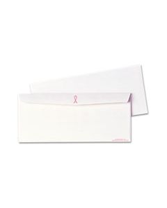 QUA11120 BREAST CANCER AWARENESS ENVELOPE, #10, COMMERCIAL FLAP, GUMMED CLOSURE, 4.13 X 9.5, WHITE, 500/BOX