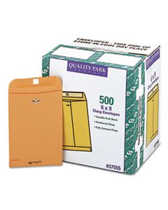 QUA37555 CLASP ENVELOPE, #55, CHEESE BLADE FLAP, CLASP/GUMMED CLOSURE, 6 X 9, BROWN KRAFT, 500/CARTON