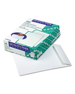 QUA41413 CATALOG ENVELOPE, #10 1/2, CHEESE BLADE FLAP, GUMMED CLOSURE, 9 X 12, WHITE, 100/BOX