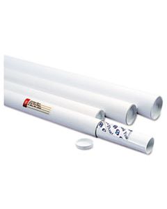 QUA46020 WHITE MAILING TUBES, 36" LONG, 3" DIAMETER, WHITE, 25/CARTON