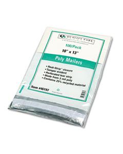 QUA46197 REDI-STRIP POLY MAILER, #4, SQUARE FLAP, REDI-STRIP CLOSURE, 10 X 13, WHITE, 100/PACK