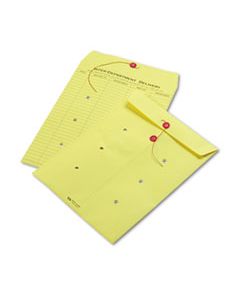 QUA63576 COLORED PAPER STRING & BUTTON INTEROFFICE ENVELOPE, #97, ONE-SIDED FIVE-COLUMN FORMAT, 10 X 13, YELLOW, 100/BOX