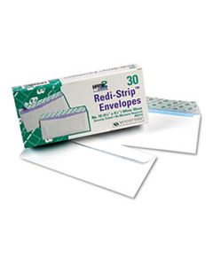 QUA69112 REDI-STRIP SECURITY TINTED ENVELOPE, #10, COMMERCIAL FLAP, REDI-STRIP CLOSURE, 4.13 X 9.5, WHITE, 30/BOX